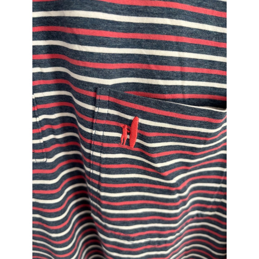 Johnnie-O Hangin Out Mens XXL Polo Shirt Striped Navy Blue Red White - Picture 4 of 6